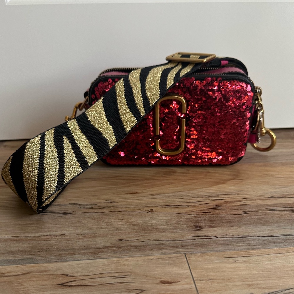 Marc Jacobs Pink Sequin Snapshot Purse